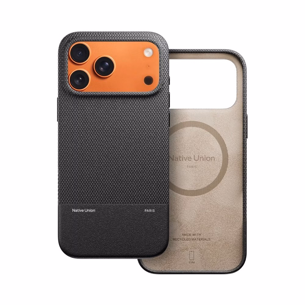 Текстурований захисний чохол Native Union (Re)Classic Case Black для iPhone 17 Pro, виготовлений з перероблених матеріалів
