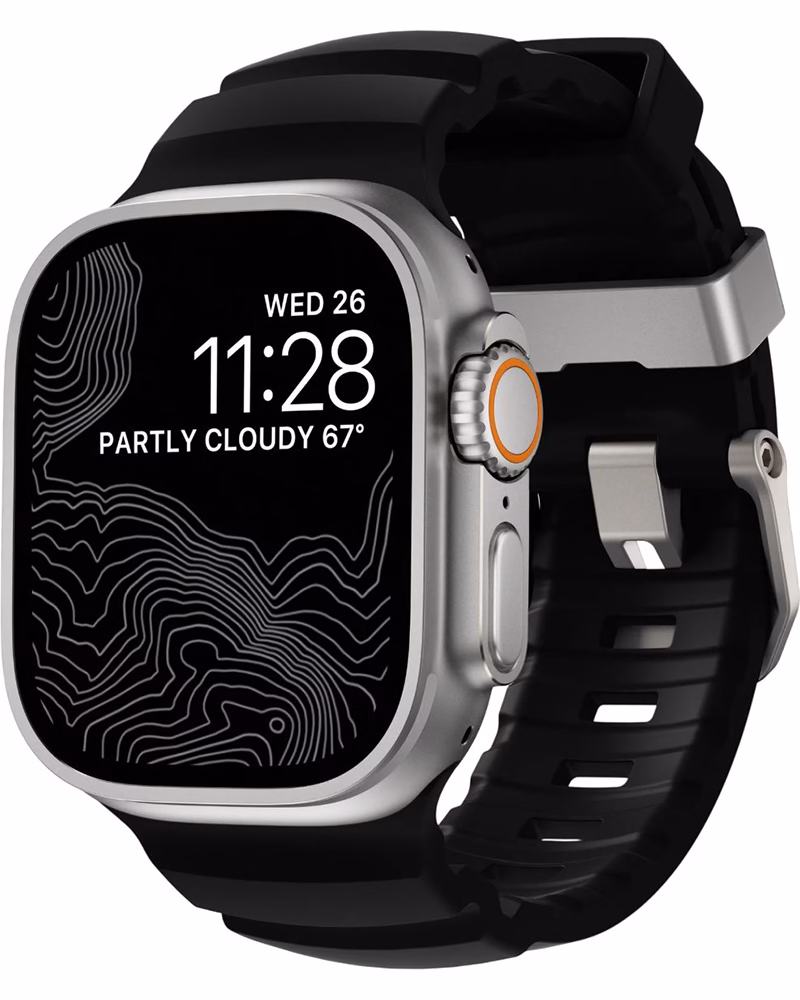 Ремінець Nomad Rocky Point для Apple Watch 49/46mm Natural Carbon Black
