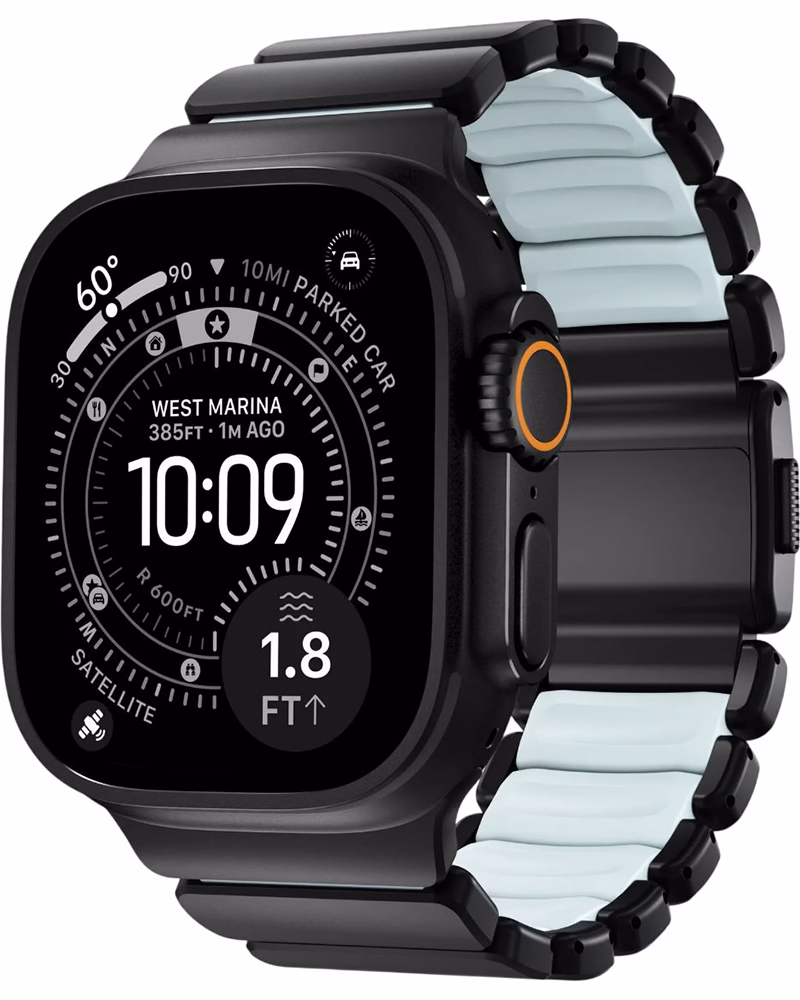 Ремінець Nomad Stratos для Apple Watch 49/46mm Black Icy Blue Glow