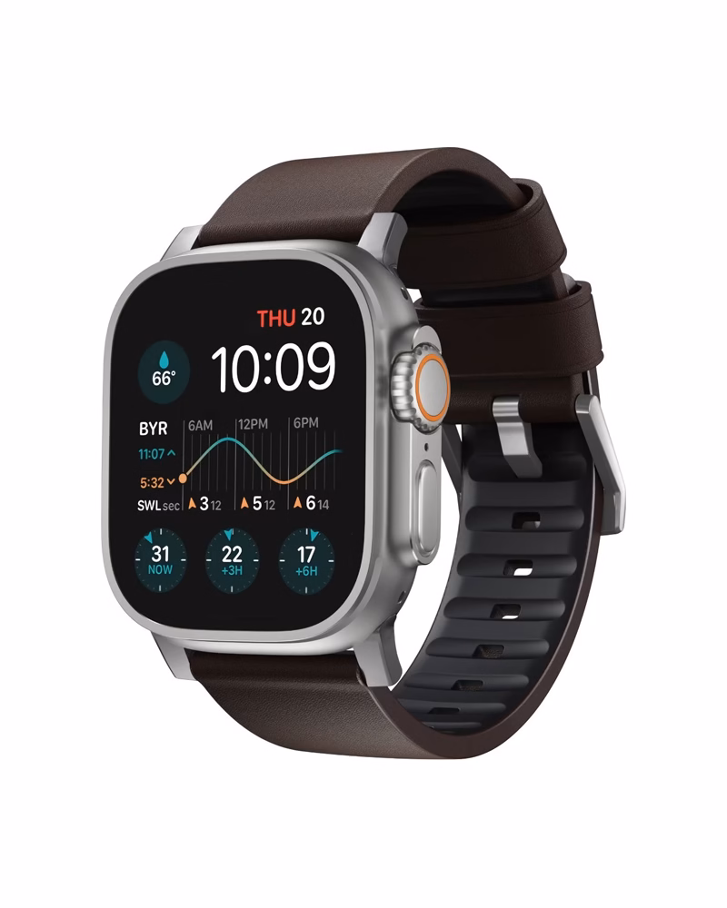 Nomad Active Band Pro Silver Hardware Classic Brown 46mm/49mm
