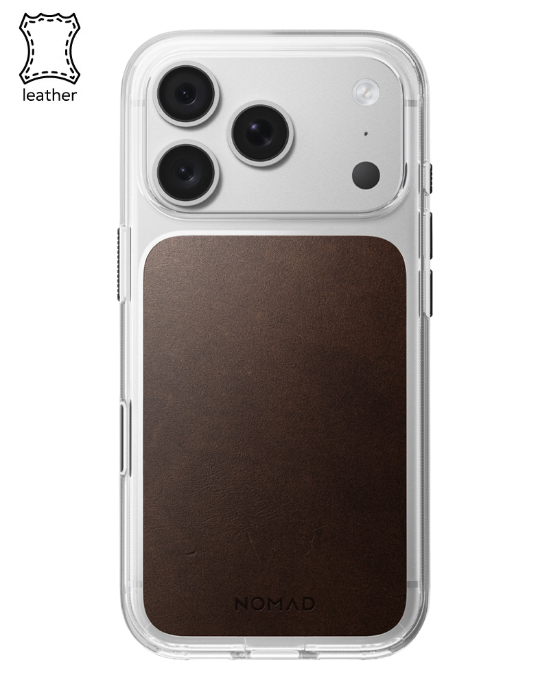 Шкіряний чохол Nomad Clear Horween для iPhone 18 Pro/17 Pro Rustic Brown - 3 - 1