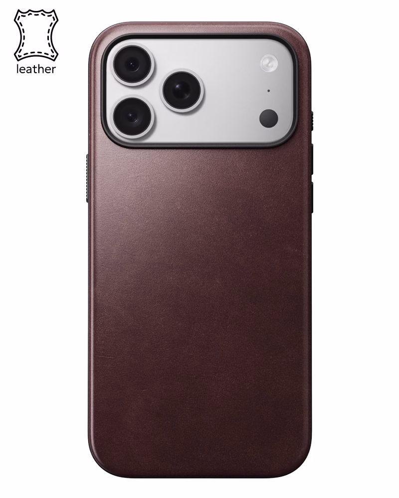 Шкіряний чохол Nomad Modern Horween для iPhone 18 Pro/17 Pro Burgundy