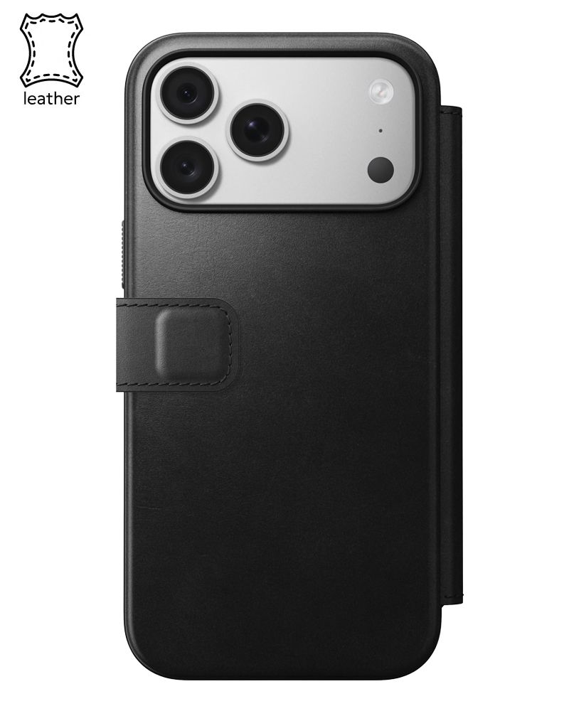Шкіряний чохол-книжка Nomad Modern Horween для iPhone 18 Pro/17 Pro Black - 3 - 1