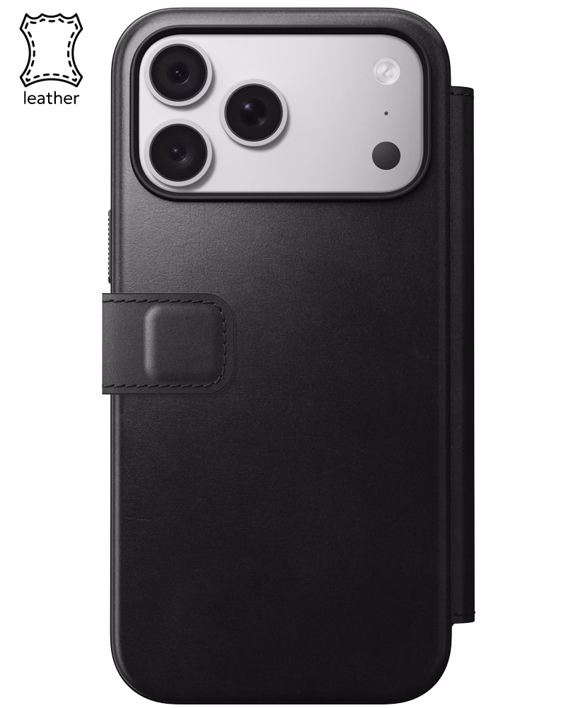 Шкіряний чохол-книжка Nomad Modern Horween для iPhone 18 Pro Max/17 Pro Max Black