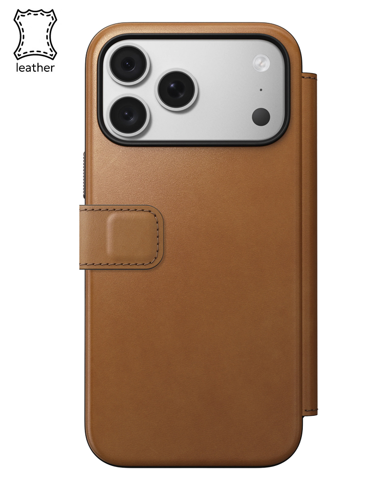 Кожаный чехол-книжка Nomad Modern Horween для iPhone 18 Pro/17 Pro Saddle - 3 - 1