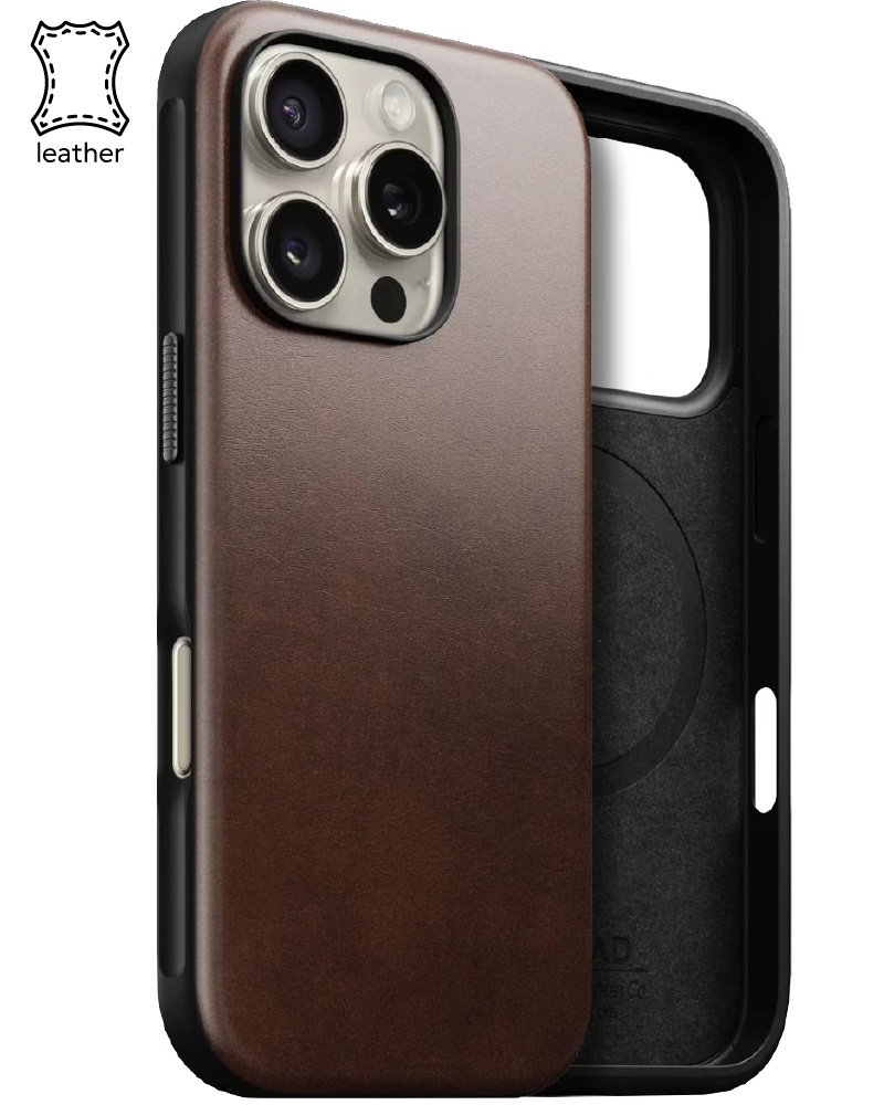 Чохол Nomad Modern Leather Case Rustic Brown Horween for iPhone 16 Pro Max (NM01689485)
