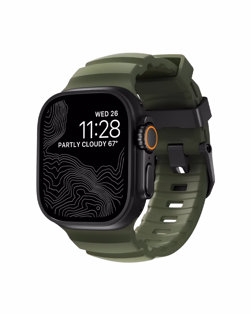 Nomad Rocky Point Band Black Titanium Hardware Forest 46mm/49mm