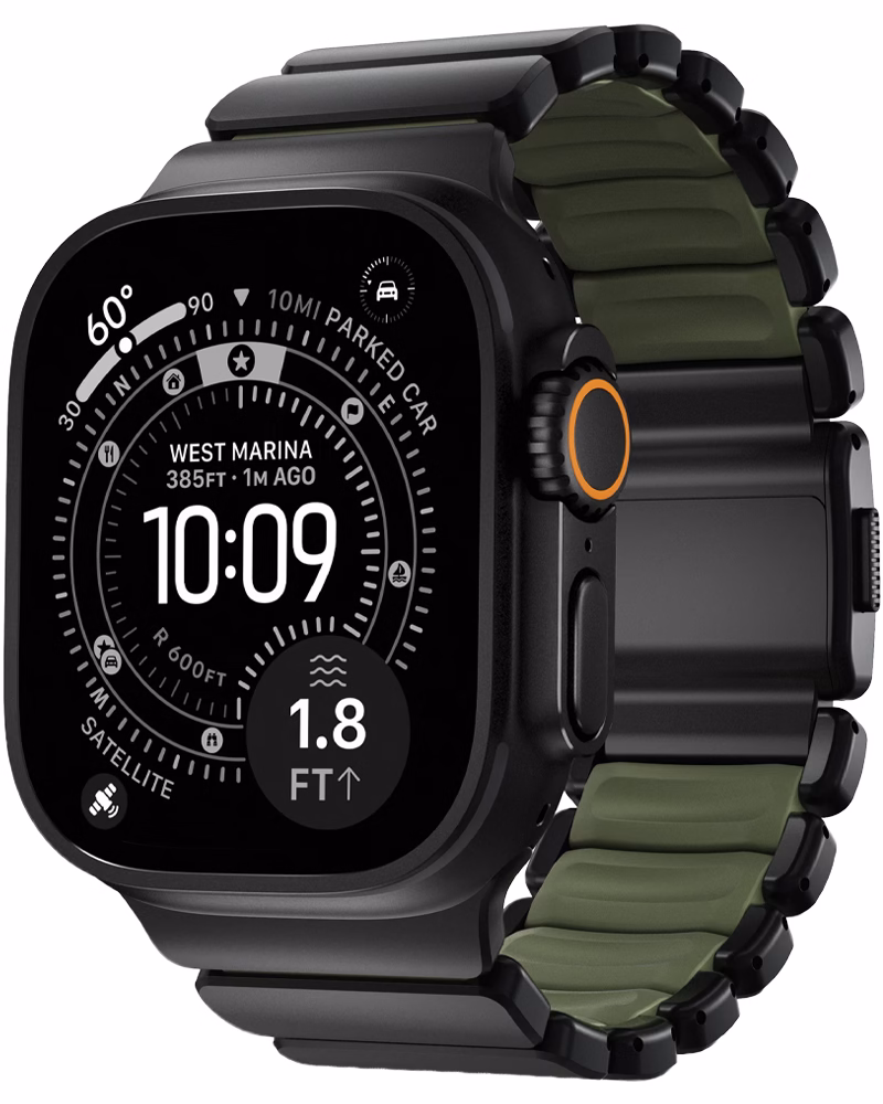 Ремінець Nomad Stratos Black Hardware Forest для Apple Watch 49/46/45/44mm
