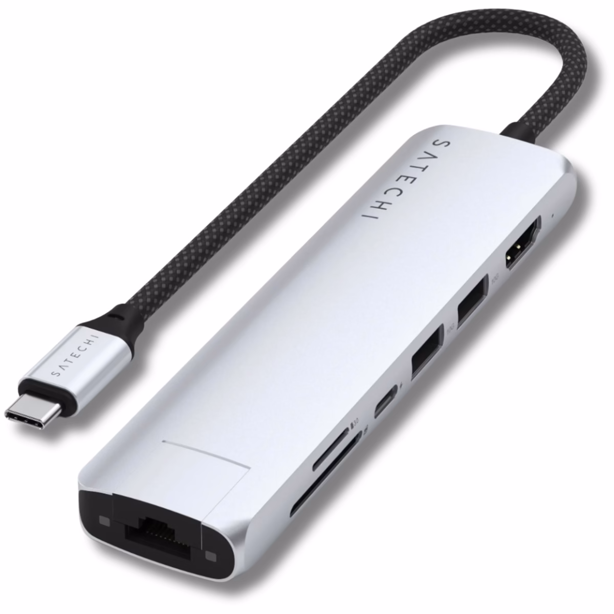Хаб Satechi 7-in-1 USB-C Slim із Ethernet Silver