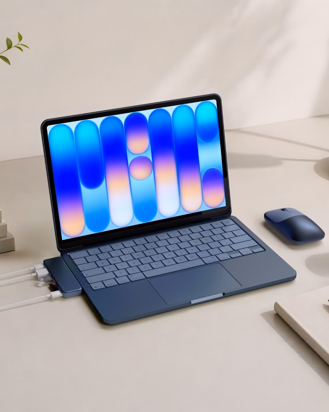 Синя миша Satechi Slim EX Indigo та фірмовий хаб