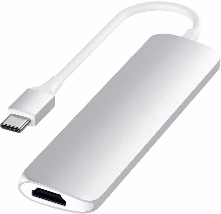 Хаб Satechi Aluminum Type-C Slim Multi-Port Adapter 4K Silver