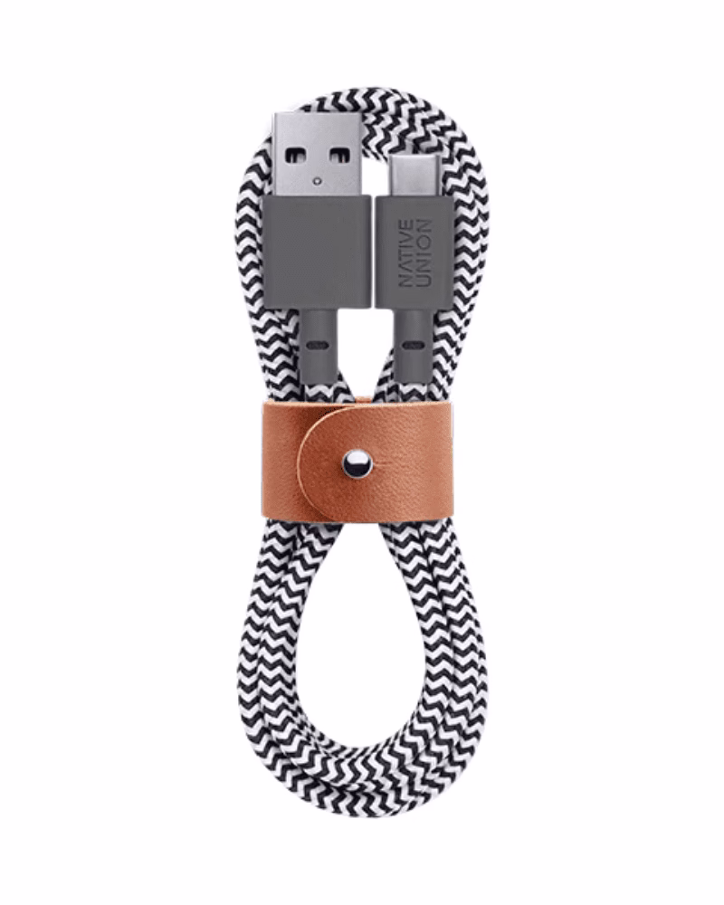Кабель USB-A to USB-C Native Union Belt Cable Zebra (1.2 m) BELT-AC-ZEB-NP