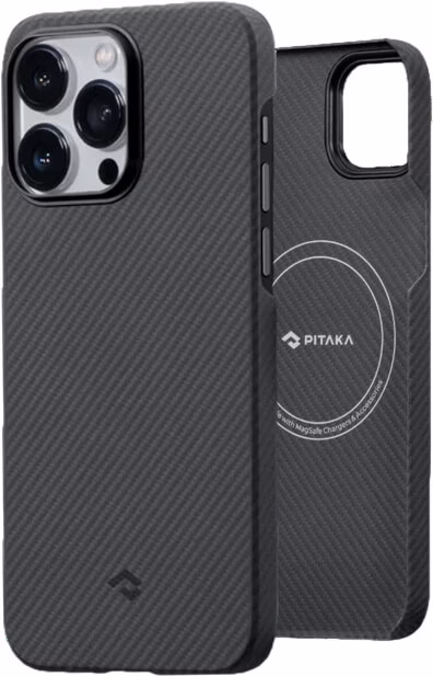 Чохол-накладка Pitaka MagEZ Case 3 Twill 600D Black/Grey for iPhone 14 Pro