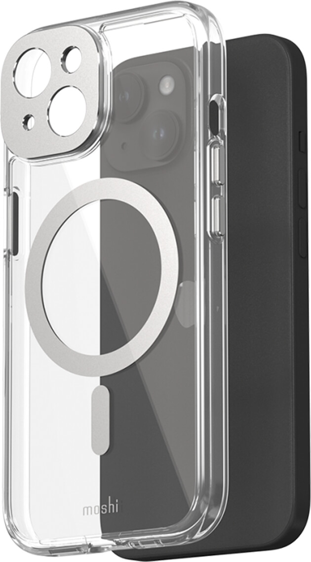 Чохол-накладка Moshi iGlaze Slim Hardshell Case Luna Silver для iPhone 15
