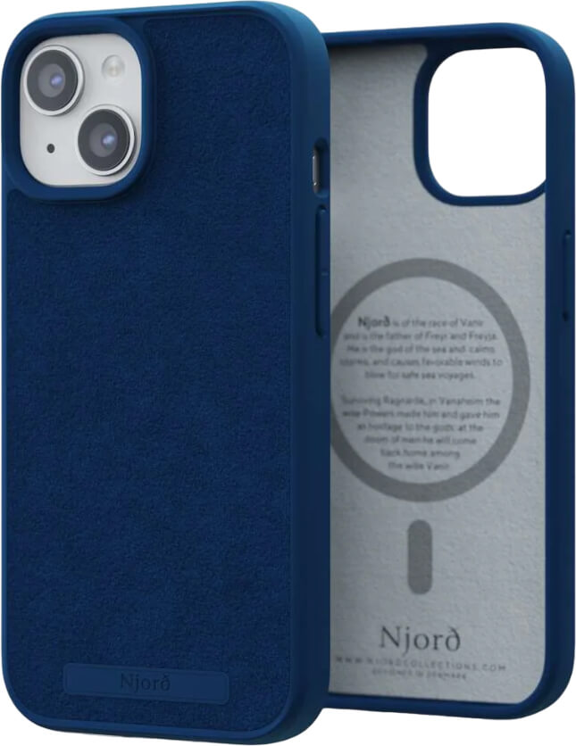Чохол-накладка Njord Suede MagSafe Case Blue для iPhone 15