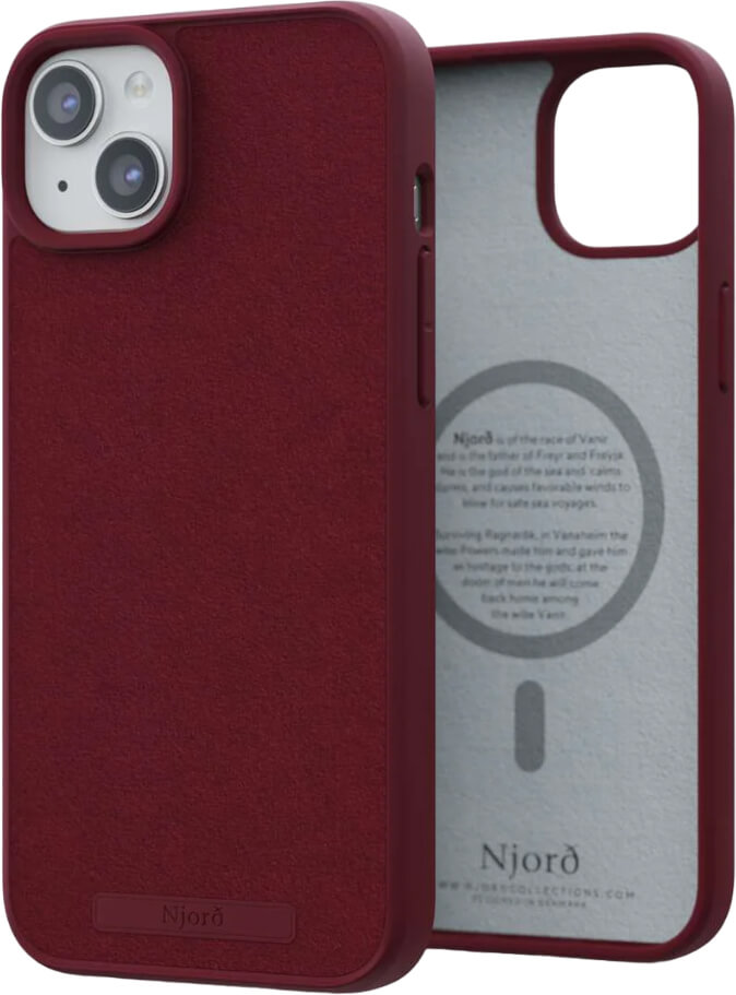 Чохол-накладка Njord Suede MagSafe Case Red для iPhone 15 Plus