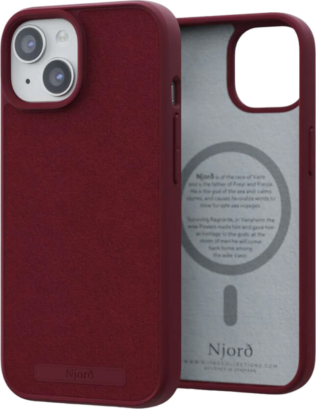 Чохол-накладка Njord Suede MagSafe Case Red для iPhone 15