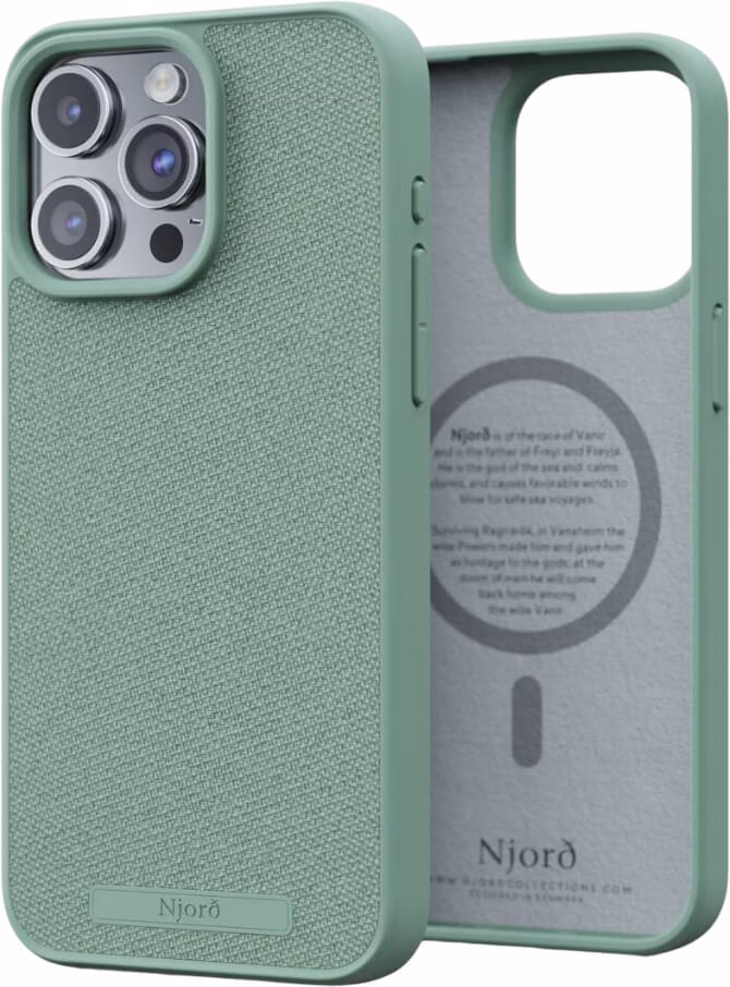 Чохол-накладка Njord Fabric MagSafe Case Turquoise для iPhone 15 Pro Max