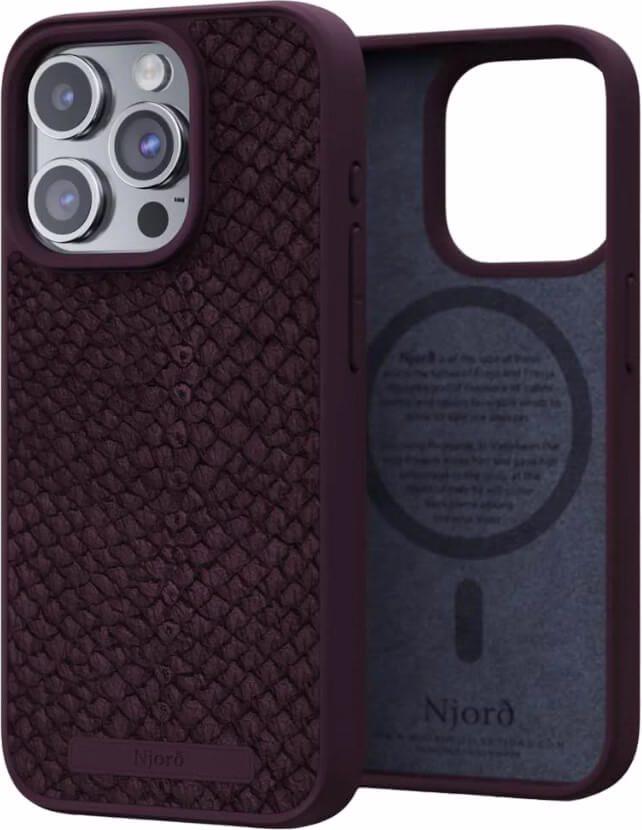 Чохол-накладка Njord Salmon Leather MagSafe Case Rust для iPhone 15 Pro