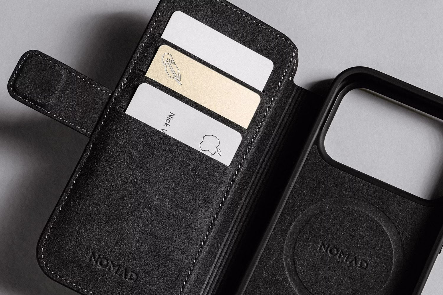 Кожаный чехол-книжка Nomad Modern Folio Black для iPhone 17 Pro - 7