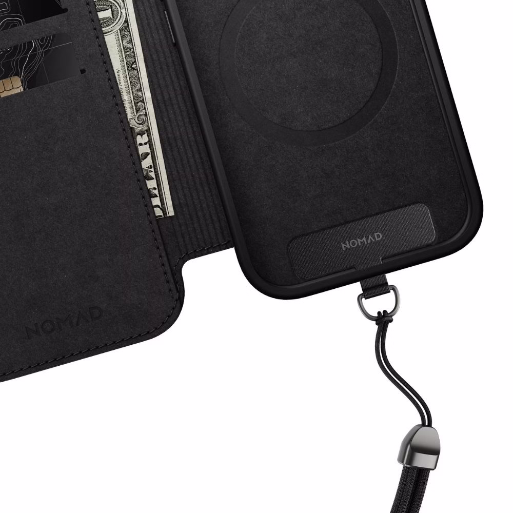Кожаный чехол-книжка Nomad Modern Folio Black для iPhone 17 Pro - 6