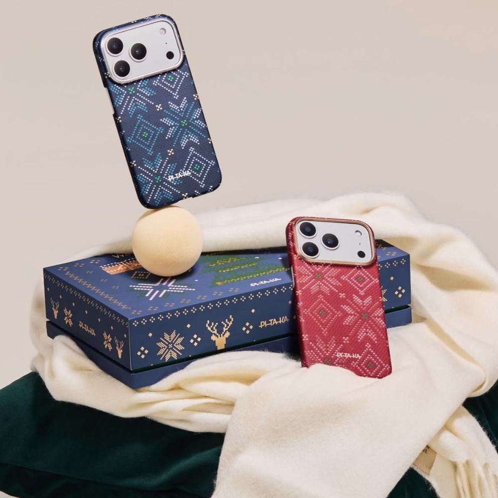 Чохол Pitaka Ultra-Slim Threads of Winter для iPhone 17 Pro Navy - 2