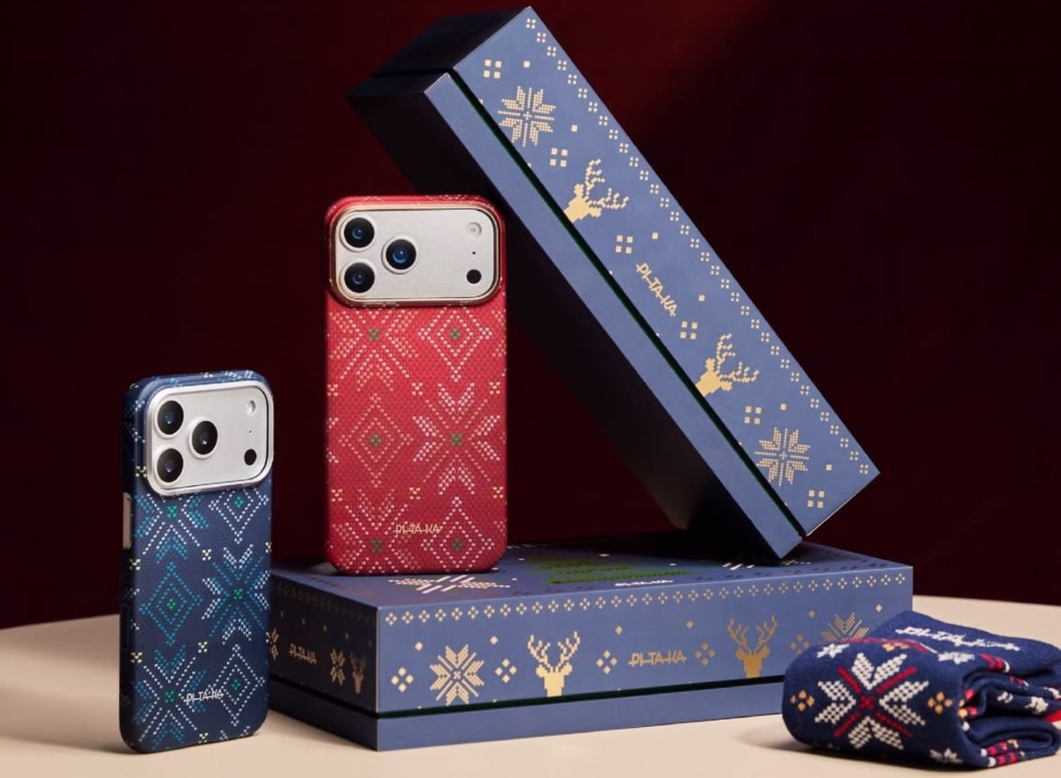 Чохол Pitaka Ultra-Slim Threads of Winter для iPhone 17 Pro Navy - 6