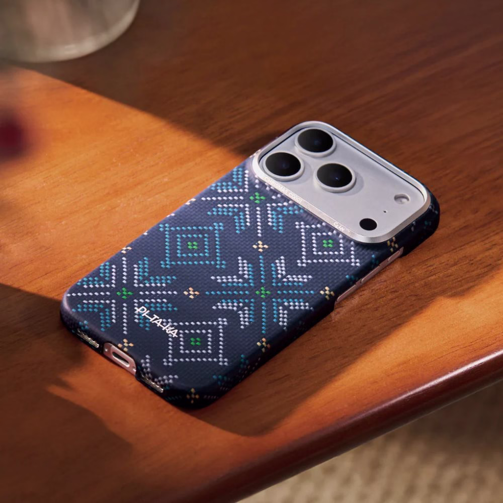 Чохол Pitaka Ultra-Slim Threads of Winter для iPhone 17 Pro Navy - 3