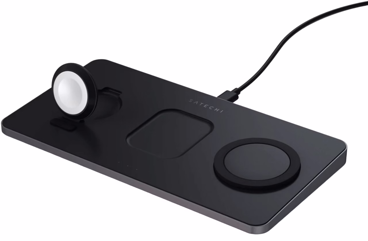 Бездротовий зарядний пристрій Satechi Trio Wireless Charging Pad Space Gray