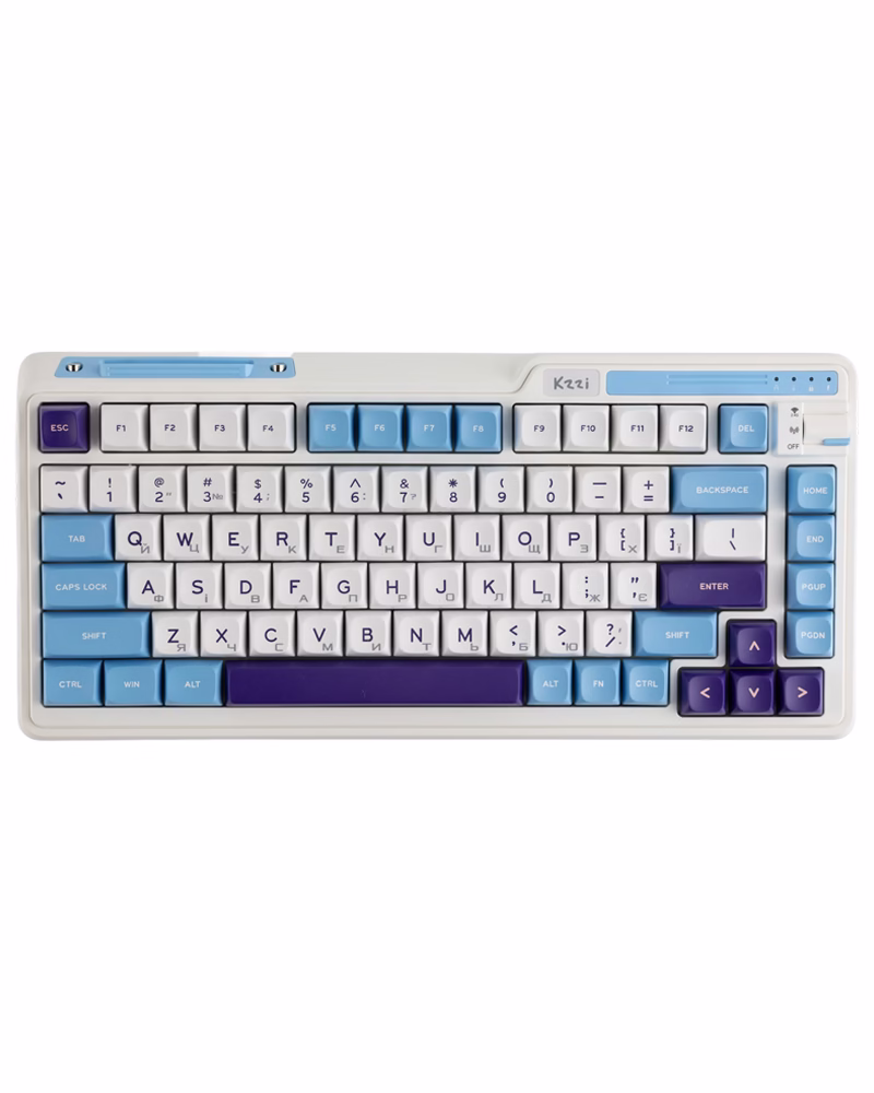 Бездротова клавіатура KZZI K75 Lite UA/ENG (Rainbow Switch) Blue Sea (6935280824654)