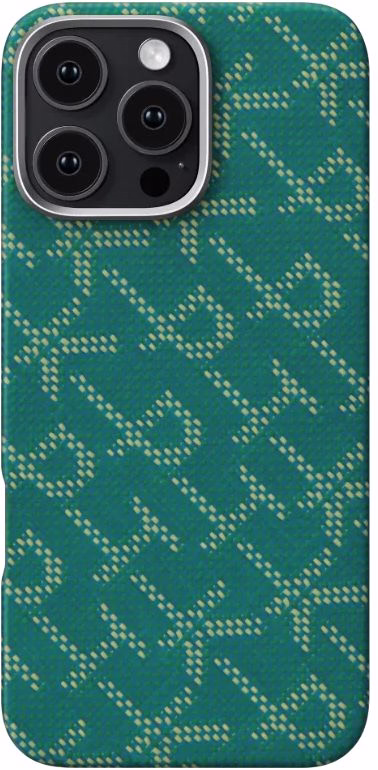 Чохол Pitaka Tactile Woven Case Monogram Green/Gold for iPhone 16 Pro (KI1601PTK)