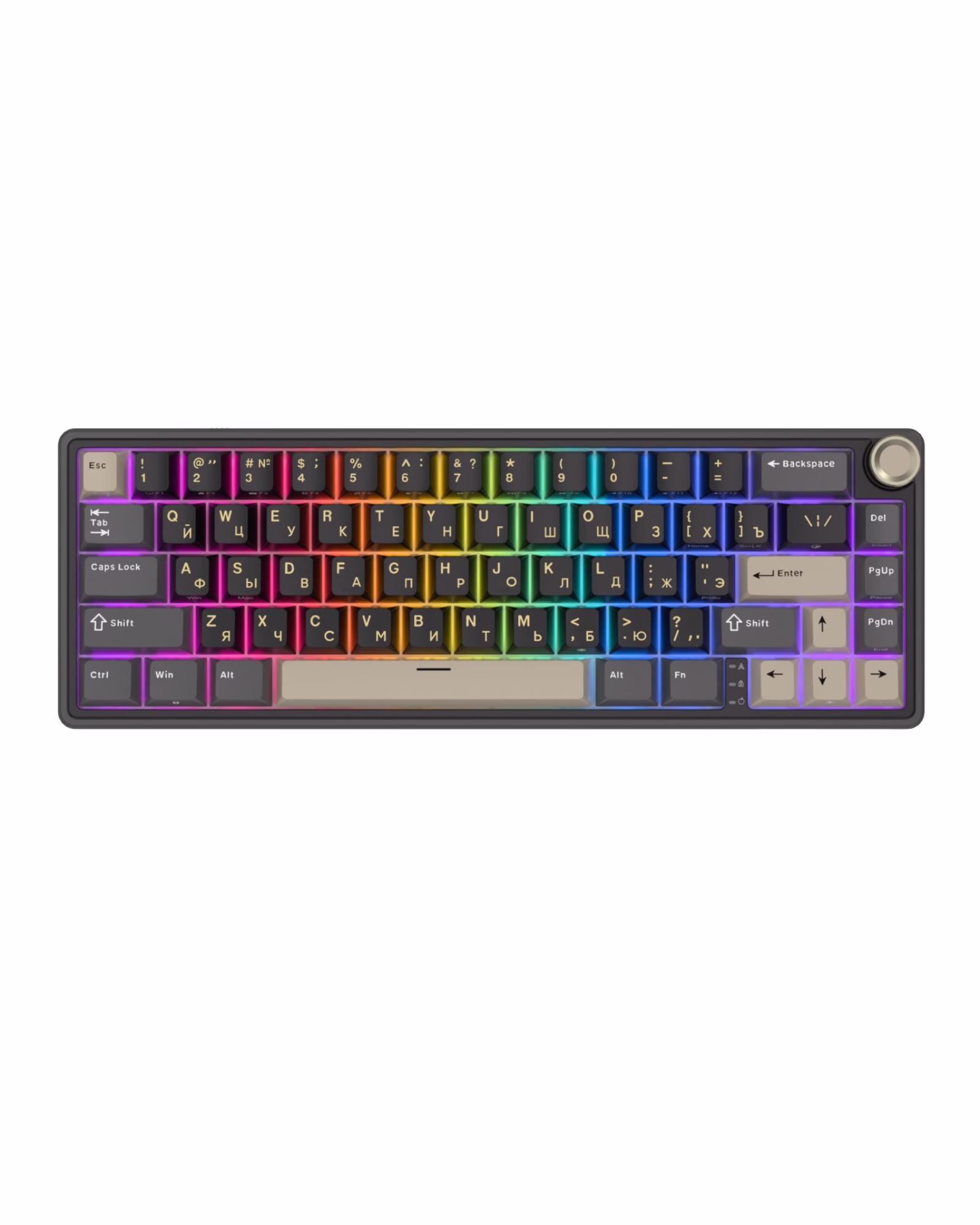 Клавіатура Royal Kludge R65 Wired UA\RU\ENG Cherry Profile (Chartreuse Switch) Phantom (RK-R65UARUENG-CHP-CS-PT)