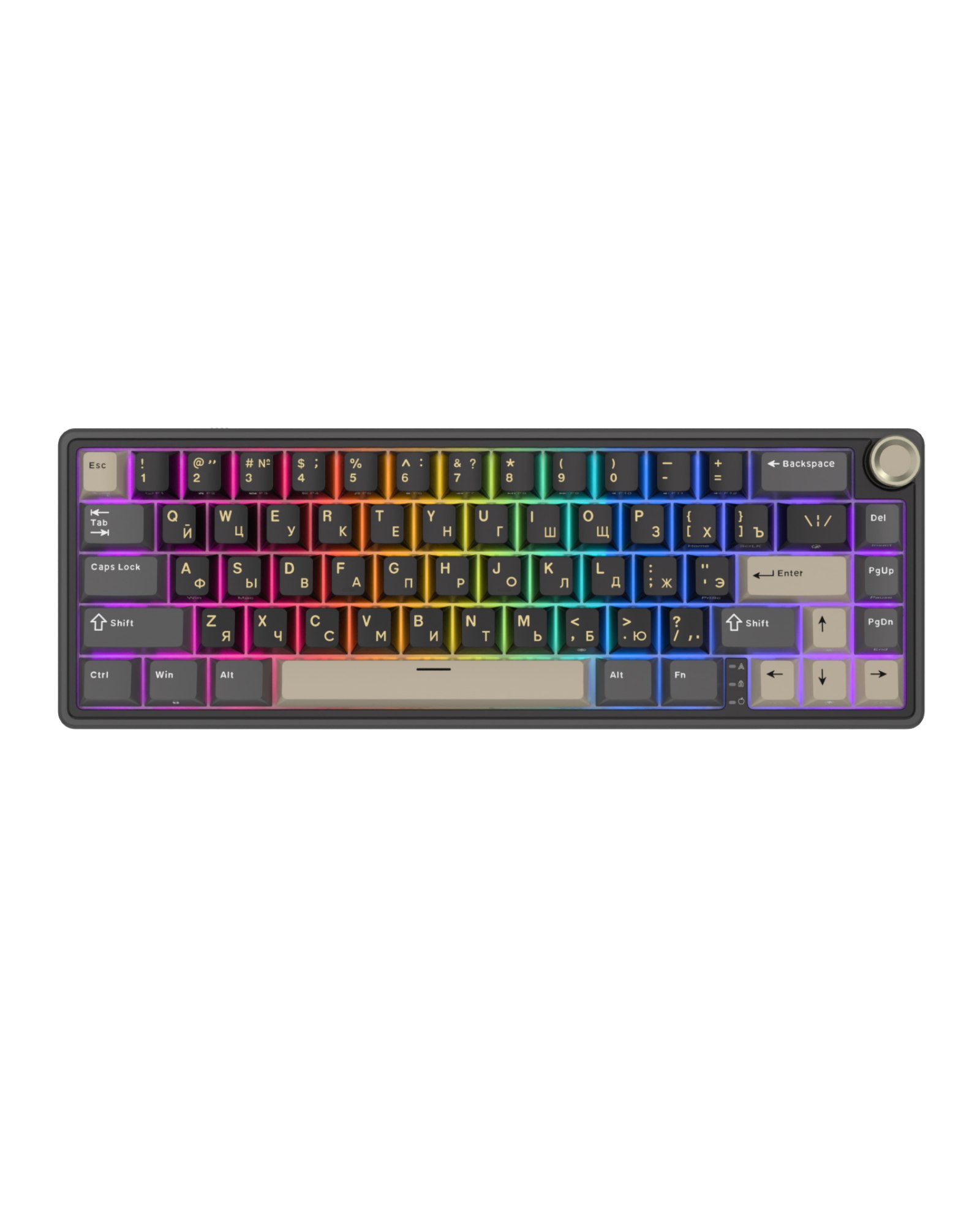 Клавіатура Royal Kludge R65 Wired UA\RU\ENG Cherry Profile (Chartreuse Switch) Phantom (RK-R65UARUENG-CHP-CS-PT)