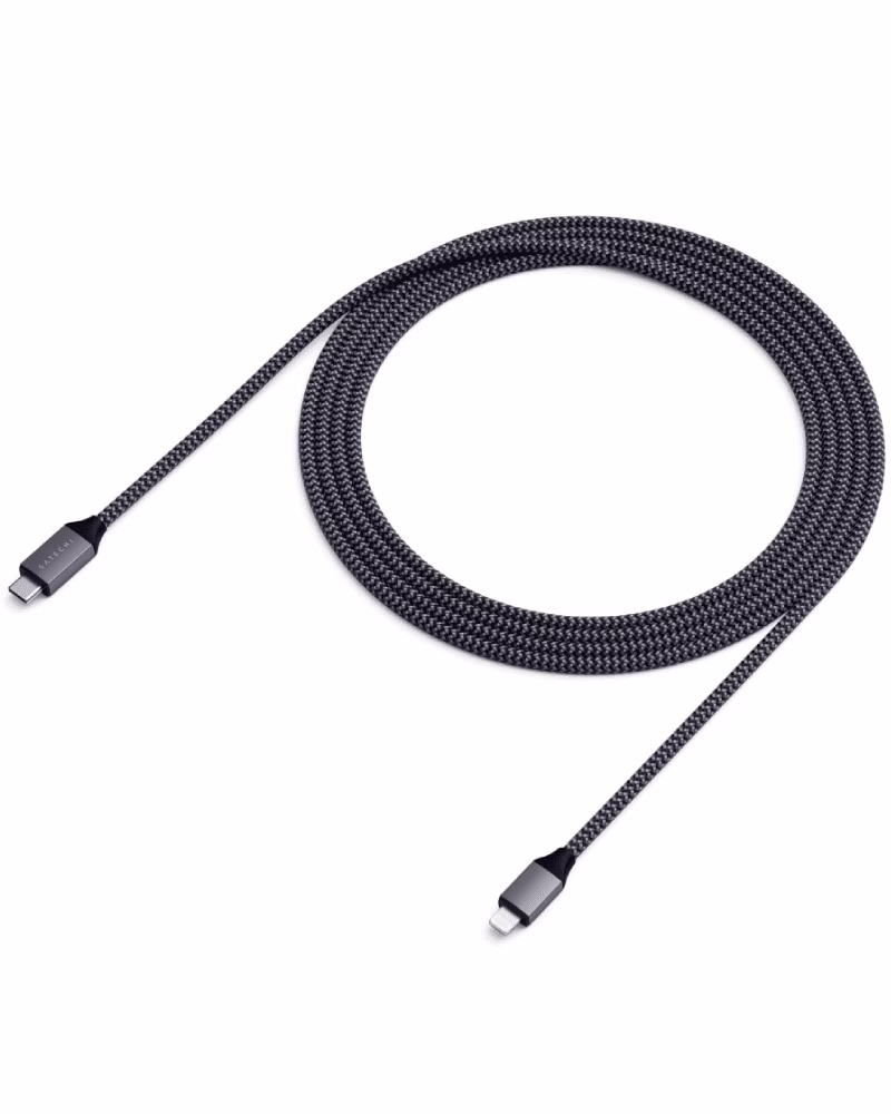 Кабель USB-C to Lightning Satechi Cable Space Gray (1.8 m) ST-TCL18M