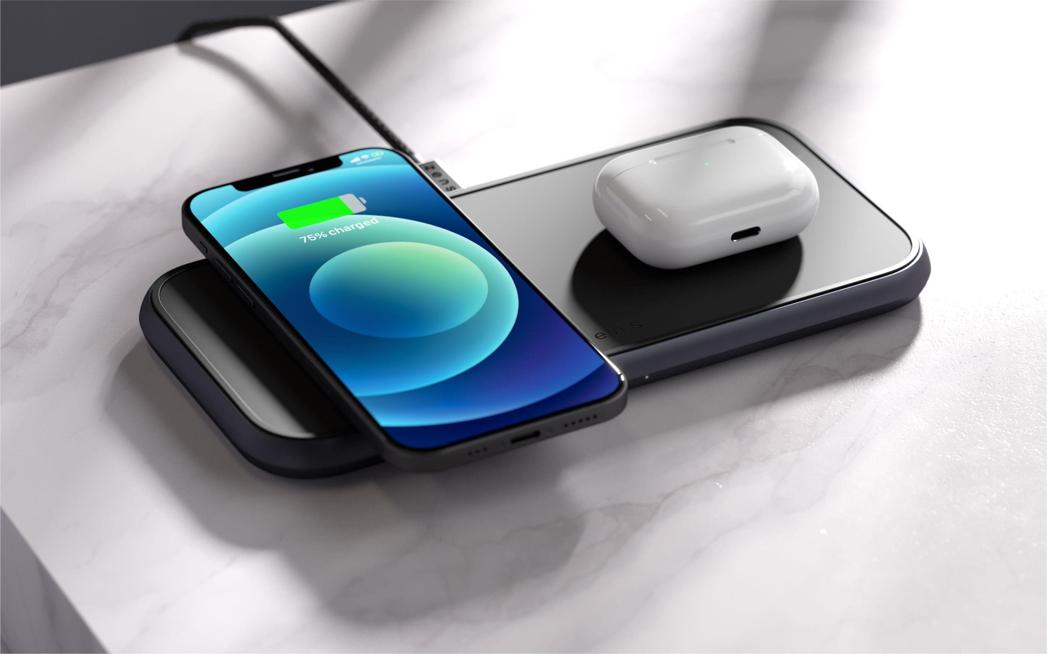 Бездротовий зарядний пристрій Zens Dual Aluminium Wireless Charger Black with 30W USB-C PD Wall Charger - 1