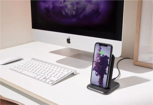 Бездротовий зарядний пристрій Zens Stand Aluminium Wireless Charger Black with 18W USB-C PD Wall Charger - 1