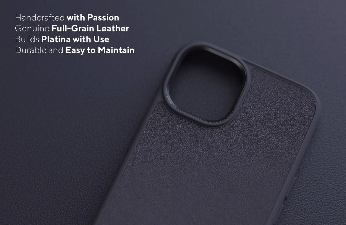 Чохол-накладка Njord Genuine Leather MagSafe Case Black for iPhone 14 Pro Max - 6
