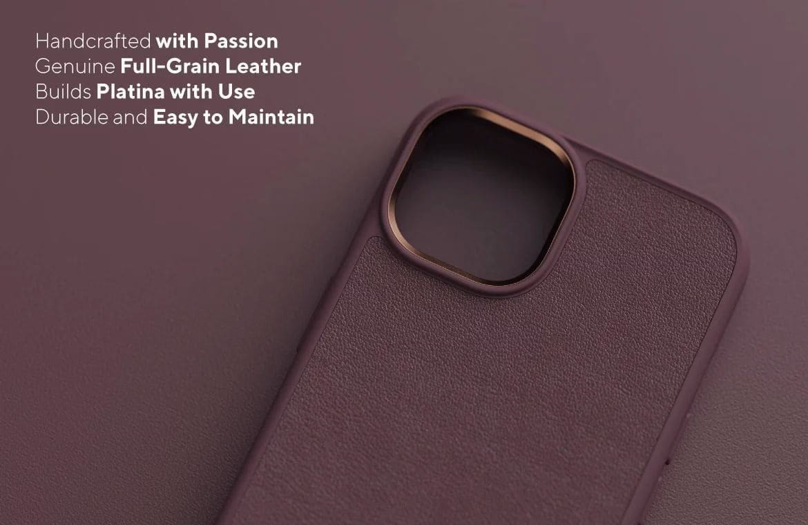 Чохол-накладка Njord Genuine Leather MagSafe Case Dark Brown for iPhone 14 Pro - 6